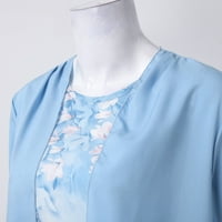 Meuva ženska ležerna modna elegantna tiskana šifonska haljina dva seta