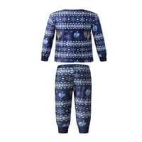 Aturuste božićna porodica podudaranje pidžama ispisani prugasti dugih rukava + rastezanje casual pantalona