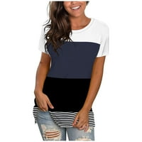 Majice za žene Trendy Striped Blok u boji Lagane udobne ženske bluze i vrhovi Dressy Ležerne prilike