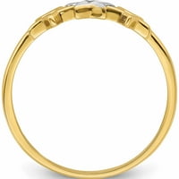 14k žuti i rodijum sa prstenom sa 3 zvjezdice napravljen u Turskoj - poluwelry od slatkog graška