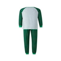 Wybzd roditelj-dječji pidžama set Božićni crtani ekran tiska + prugasti hlače Porodični set odjeće