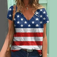 Dan nezavisnosti za žene Ispiši dnevne ljetne košulje za ženske Vredne rezervoar za izrez Američki 4.