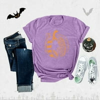 Žene Fall bundeve T majice Smiješni kratki rukav Halloween Grafičke teenje