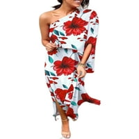 Bomotoo dame duge haljine cvjetni print maxi haljine jedno rame Ljeto plaža savremena ležerna havajska