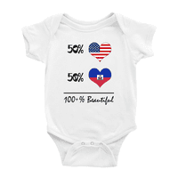 50% Haitian + 50% Amerikanac = 100 +% Prekrasna slatka odjeća za bebe BodySuits za dječak