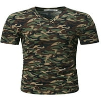 Glonme Muškarci Stretch Comfy Basic Top Slim Fit Sport Pulover Camouflage Ispiši Dailywer Majica T majice