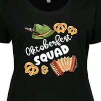 Inktastični šešir Oktoberfest, harmonika, perece, majica za žene plus veličine