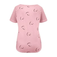 Awdenio Clearence Ženske košulje za ljeto Ženska majica u obliku srca Zipper ukras V-izrez kratki rukav