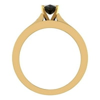 Black Diamond Wedding Ring set za žene katedralski rez katedrala 14k zlato 1. karata