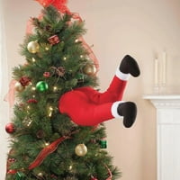 PUTNIWANT SANTA ELF noga, božićne noge s crnim cipelama, plišane santa noge zaglavljene u Xmas Tree,