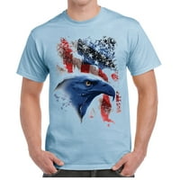 Američki icon Bald Eagle zastava SAD Patriotska majica Men Short rukav Tee Blue XL