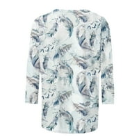 Simplmasygeni Clearence ženske vrhove Plus veličine Pulover modni ispisani majica rukava bluza okrugli