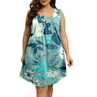 Žene Ljeto Ležerne prilike V rect Dugme Decoration Plus Veličina haljina Retro šareni cvjetni print casual haljina