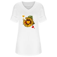 Haljine za ženske košulje za tisak cvjetnih uzorka V-izrez Midi Fit and Flare modna trendi elegantna