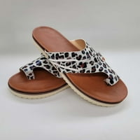 Sandale žene Leopard ravne papuče Dressy ljetni isječak nožni sanduci Vintage udobne non klizalice