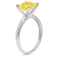 1.5CT princeza Cut Yellow simulirani dijamant 14k bijelo zlatni godišnjice za angažman prsten veličine