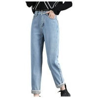 Traperice za žene Ženske ležerne tanki visoki struk Super Comfy dugme Up mršave klasične haren hlače
