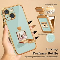 Za iPhone za žene djevojke, slatke srčane kutije za iPhone sa metalnim parfemskim bočicama ogledala,