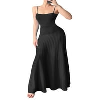 Liacowi žene Seksi bez leđa Bodycon Maxi haljina špageta remen niska reza CAMI duga haljina ljetna haljina