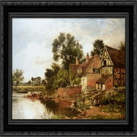 Old Worcestershire Manor House Black Ornate Wood Framed Canvas Art od lidera, Benjamin Williams