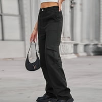 Ausyst teretne hlače Žene čvrste hlače Hippie Punk pantalone Streetwear Jogger džep labav kombinezoni