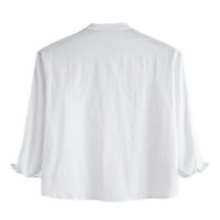 Košulje s dugim rukavima GLONME za muške casual uredske vrhove vintage obične bluze bijele s