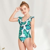PIMFYLM Girls 'kupaći kostimi za djecu za djevojke za sunčanje Rash kupaći kostim bijeli 9- godina