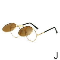 Vintage Steampunk Flip sunčane naočale retro okrugle metalne sunčeve naočale za muškarce i žene brend K2H kruga sunčane naočale flip-up dizajner S6D2
