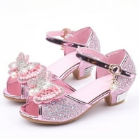 Sdjma Toddler Girls 'cipele za dječje cipele Djevojke Riblje usta Leptir Pearl Rhinestone Crystal Princess
