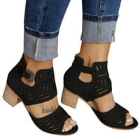 Žene dame modne peep toe visoke pete pune kopče casual cipele sandale