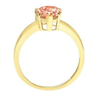 1,5ct kruška rez crveni simulirani dijamant 14k žuti zlatni godišnjički angažman prsten veličine 5,75
