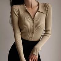 Dugi pulover džemperi za žene Ženske lagane pulover Dukseri plus veličine prevelizirani Khaki Jedna