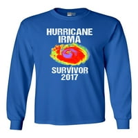 Majica za odrasle duge rukave Hurrizane Irma Survivor DT