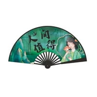 WirlSweal sklopivi ventilator kineski stil crtani uzorak drvena rebra FAU svileni poklon muškarci za