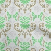 Onuone pamučna svilena morska zelena tkanina azijski blok cvjetni pleteni odjeću prekrivajući tkaninu