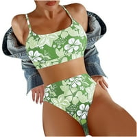 Lastsoso ženski simpatični ispis kupaći kostim Sling plivajući gornji visak dna bikini set ljetni boho