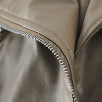 Akiihol jakne za žene modni ženski casual rever s dugim rukavima sherpa dukseri s džepovima