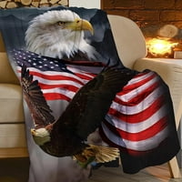 Američka zastava orao pokrivač Super mekani ugodan ćelav Eagle Fleece bacanje pokrivača toplo nejasne