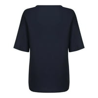 Žene T majice Loop Fit Short rukav Pulover Labavi košulja Flower Tops plus veličina Ispis bluza Bluza