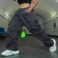 Singreal ženske pantalone pantalone Ležerne prilike za struku izvlačenja ruched baggy teretni hlače