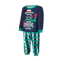 Ma & Baby podudaranje porodičnih pidžama postavlja Božić PJ-a sa pisanim tiskanim dugim rukavima i donjem