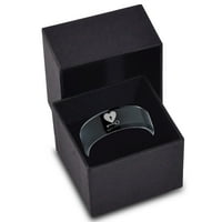 Volfram Srce i ključni prsten za prsten za muškarce Žene Udobnost FIT Crni pogini