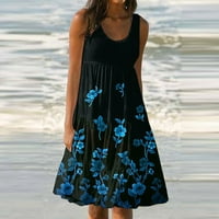 Sendresses za žene Ljeto plaža tiskane Halter bez rukava modne mini haljine L