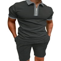 Paille muški solid patchwork loungeward ravni odjevni outfit jogger vrhovi + kratke hlače Postavite