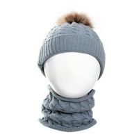 Toddler Baby Boys Girls Winter Warm Fur Pom Bobble Knit Beanie HATS CAPS šal