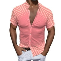 Summer Odjeća Muška majica Veliki visoki muški košulju s raznobojnom košulje Ležerne prilike kratkih