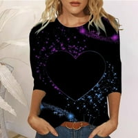 Ženska modna majica Ženska casual bluza Ljeto Moderan zaljubljeni Day Dama Sleeve 3D Štampani uzorak
