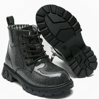 Toddler Boys Girls Combart Boots Vodootporne čizme za gležnjeve sa bočnim patentnim zatvaračem Black