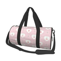 Unise Velika sportska torba za teretanu za žene, ružičasti piksel Cherry Heart Weekere Torbe Torbe za