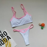 Dvodijelni setovi kupaći kostim sportskih stila stila Pink L